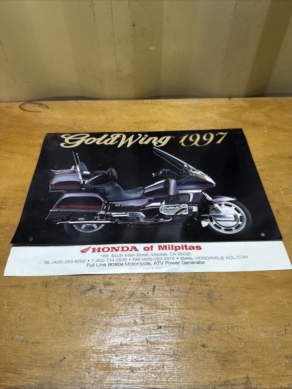 1997 Honda Of Milpitas Calendar Gold Wong 17” X 13”